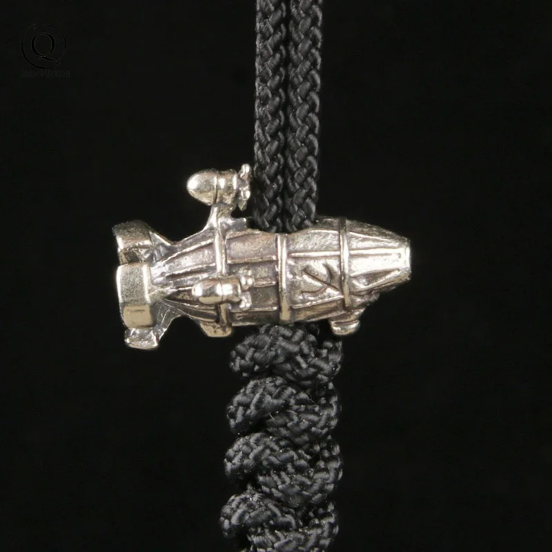 Soviet Air Force Kirov Airship Brass Knife Bead DIY EDC Woven Paracord Lanyard Pendant Outdoor Umbrella Rope Hanging Accessories