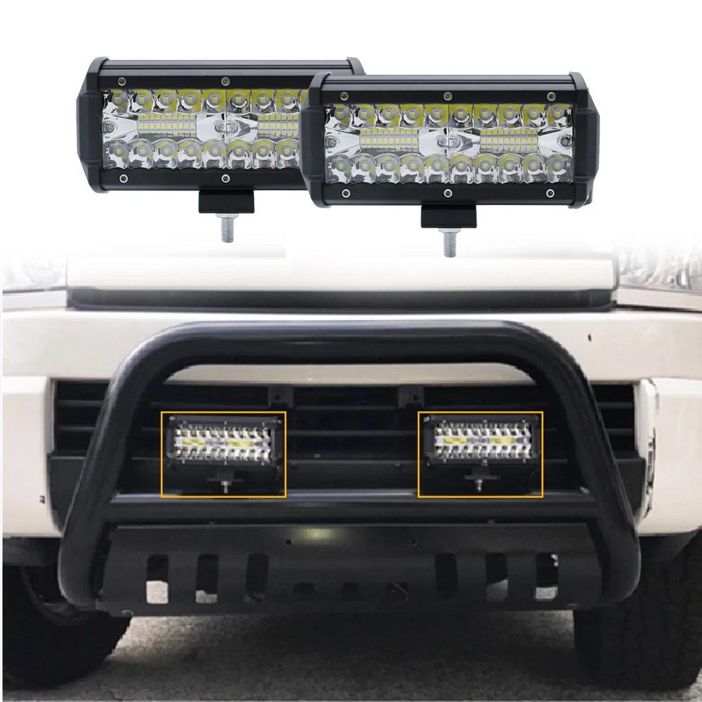 

7 zoll 120W Combo Led Licht Bars Spot Flut Strahl fur Arbeit Fahren Offroad Traktor Lkw 4x4 SUV ATV 12V 24V