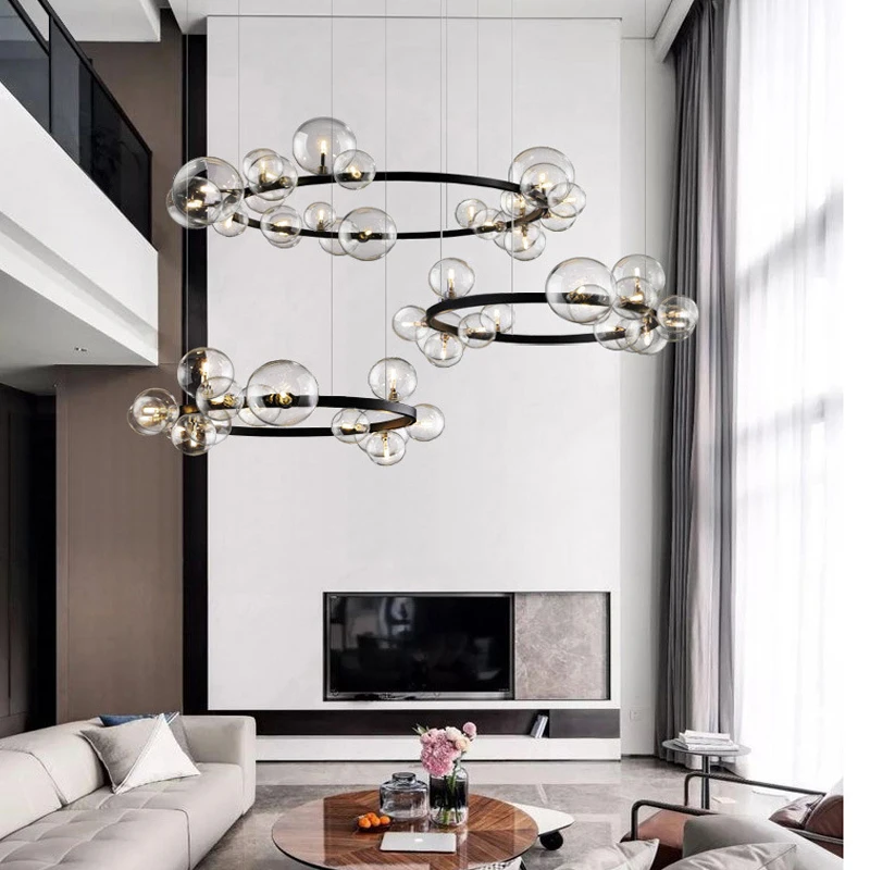 

Minimalist Black LED Chandeliers for Living Dining Room Kitchen Hanging Pendant Lighting Lustre Decor Bedroom Suspension Lamps