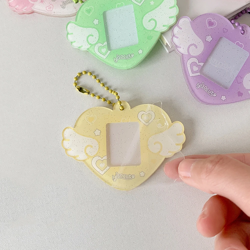 Photo Keychain Holder Y2K Key Chain Charm Accessories DIY Picture Photo Frame Key Rings Mini Photo Album Keychain Kpop Things