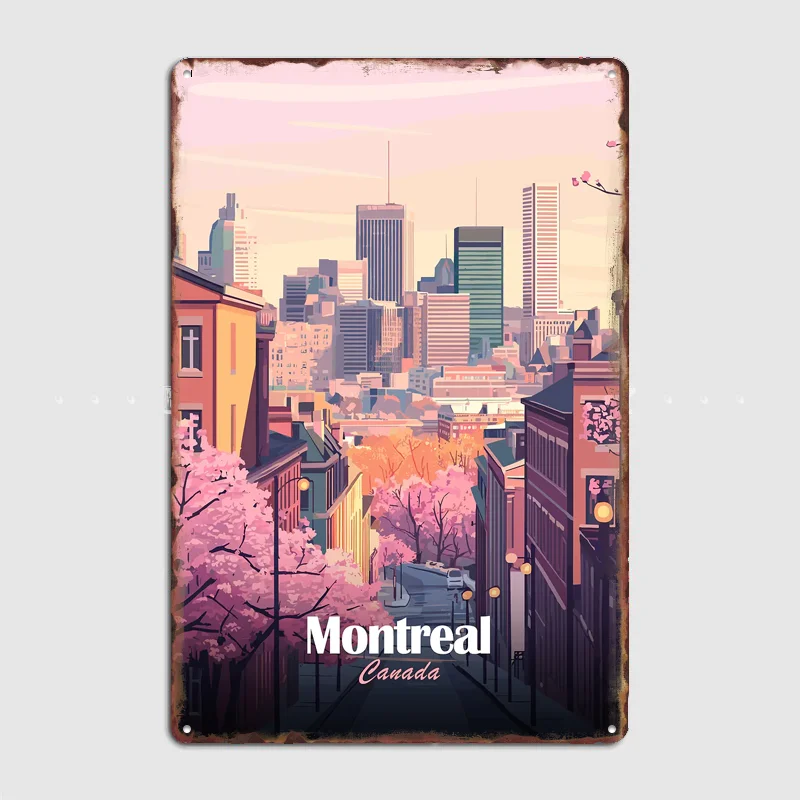 Montreal Canada City Scenery Poster Metal Sign Room Decor Wall Custom Bedroom Indoor Home Wall Decor Posters Room Decoration