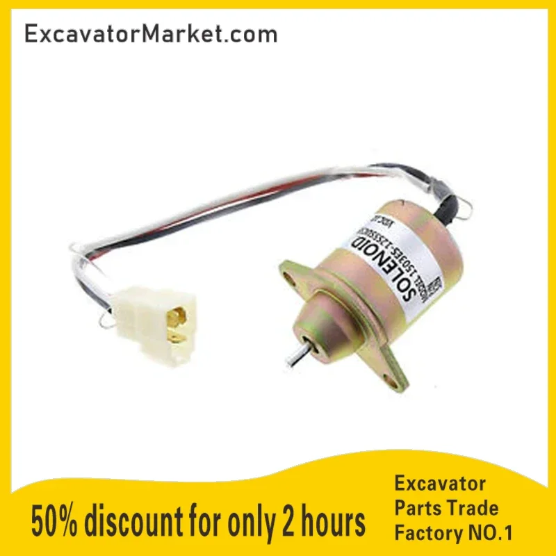 119653-77950 Fuel ShutOff Solenoid 1503ES-12S5SUC5S Replace For Yanmar M806808 Excavator accessories