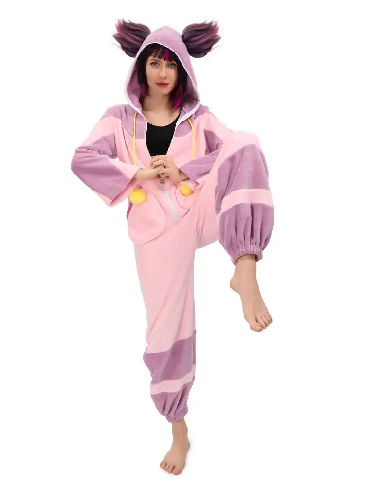 DAZCOS Juri Cosplay Costumes Sleepwear Pajamas Outfit Kawaii Homewear OnePiece Pajamas Women Girls Winter Pajamas Hallowen Suit