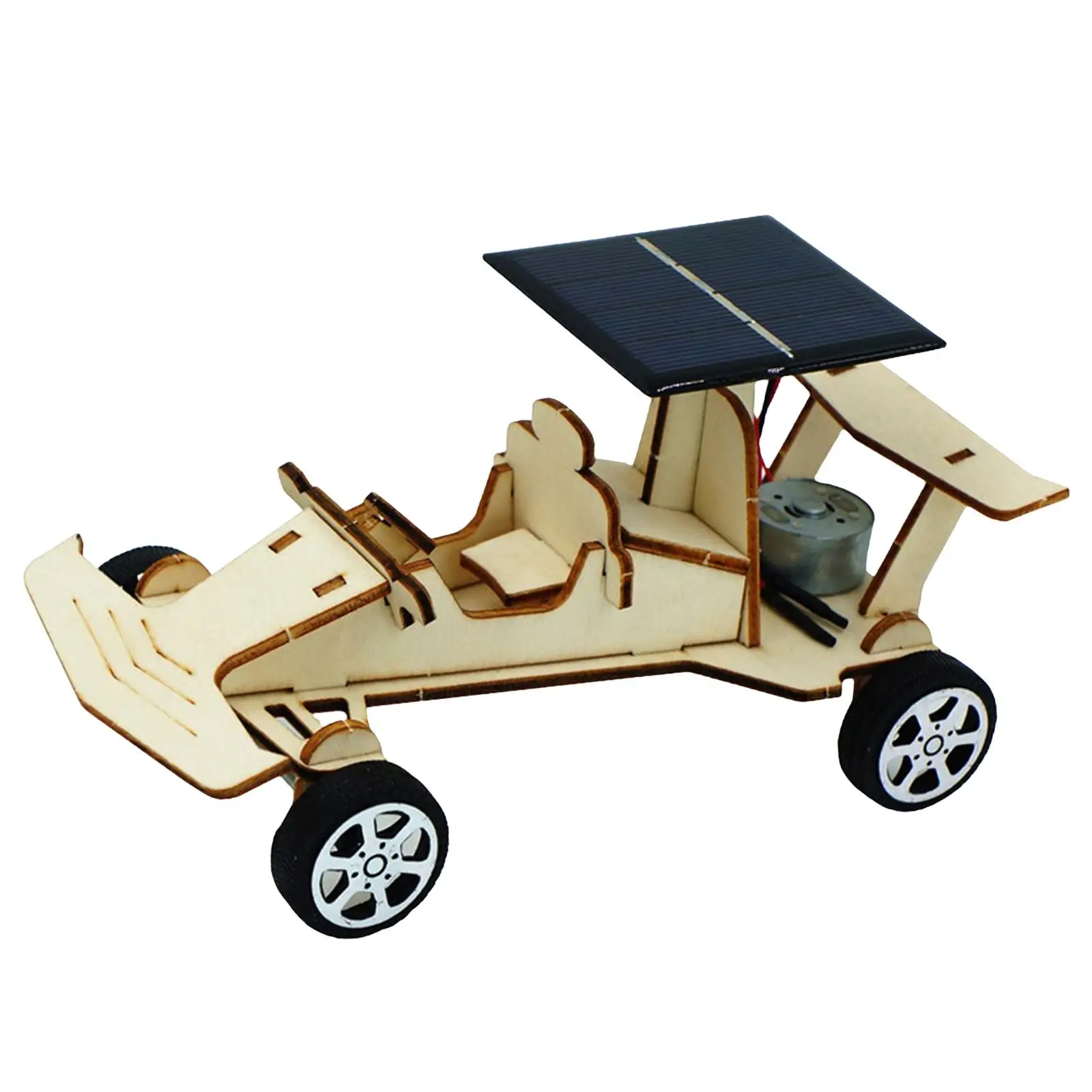 Kit de ciencia de madera DIY, coche Solar, juguete intelectual educativo para niños