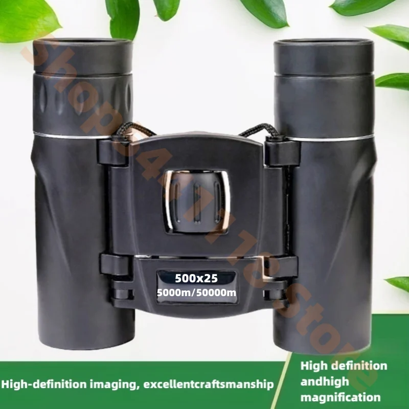 

Портативный мини-бинокль с увеличением, HD телескоп, мощный складной бинокль 500x25 с большим радиусом действия, с низким стандартом, с функцией ночного видения, профессиональный