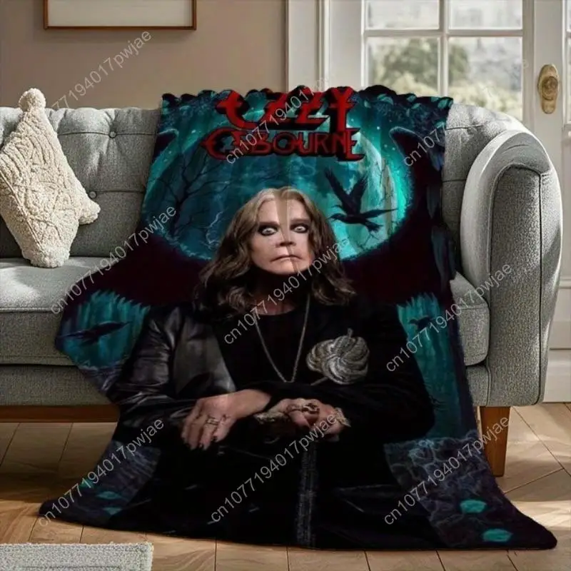 

Ozzy Osbourne Style Flannel Fleece Blanket - Soft Warm Versatile for Sofa Bed Car Office Camping Custom blankets
