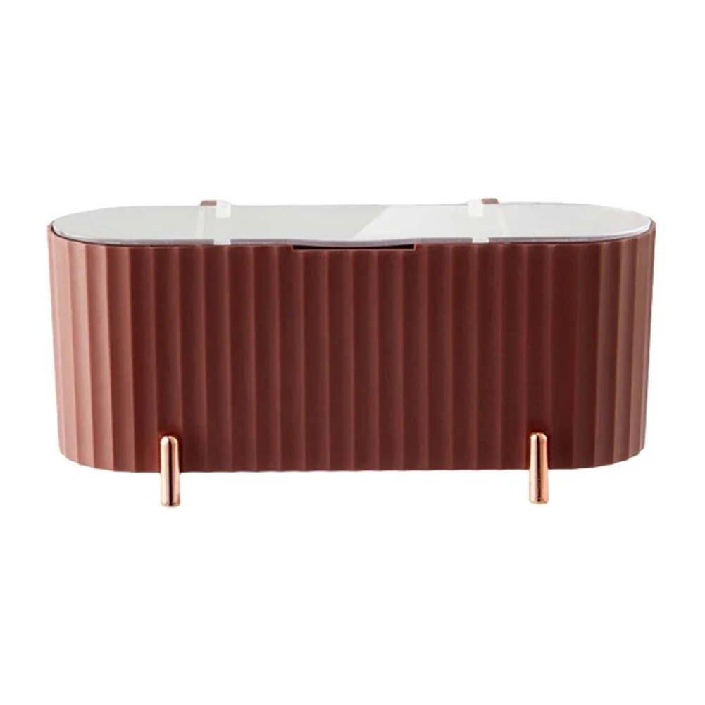 

Transparent Hinged Lid Makeup Organizer Box Customizable Design Perfect for Storing Various Beauty Tools and Supplies