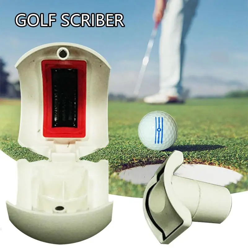 Golfball Marking Tool Line Marker Golf Ball Liner Alignment Marker Stencil Long-lasting Ink Double Printing Function For Golfer