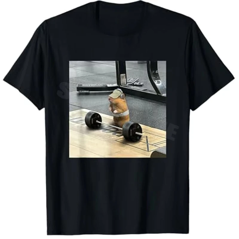 Hamster Deadlift T-Shirt Funny Fitness Graphic Tee