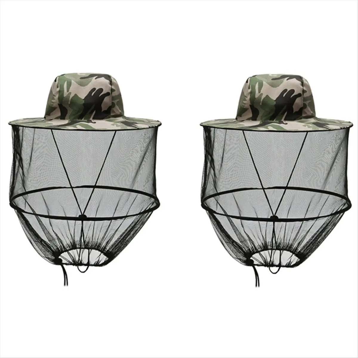 【CHRISTMAS】Sombrero de red de pesca antimosquitos para exteriores de camuflaje fantasma, adecuado para pescar, acampar y otras actividades
