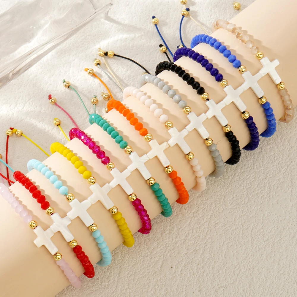 Go2boho زودياك سوار مجموعة قابل للتعديل اليدوية مطرز مجوهرات الصليب قلادة هدية عيد الحب للنساء الرجال عيد ميلاد