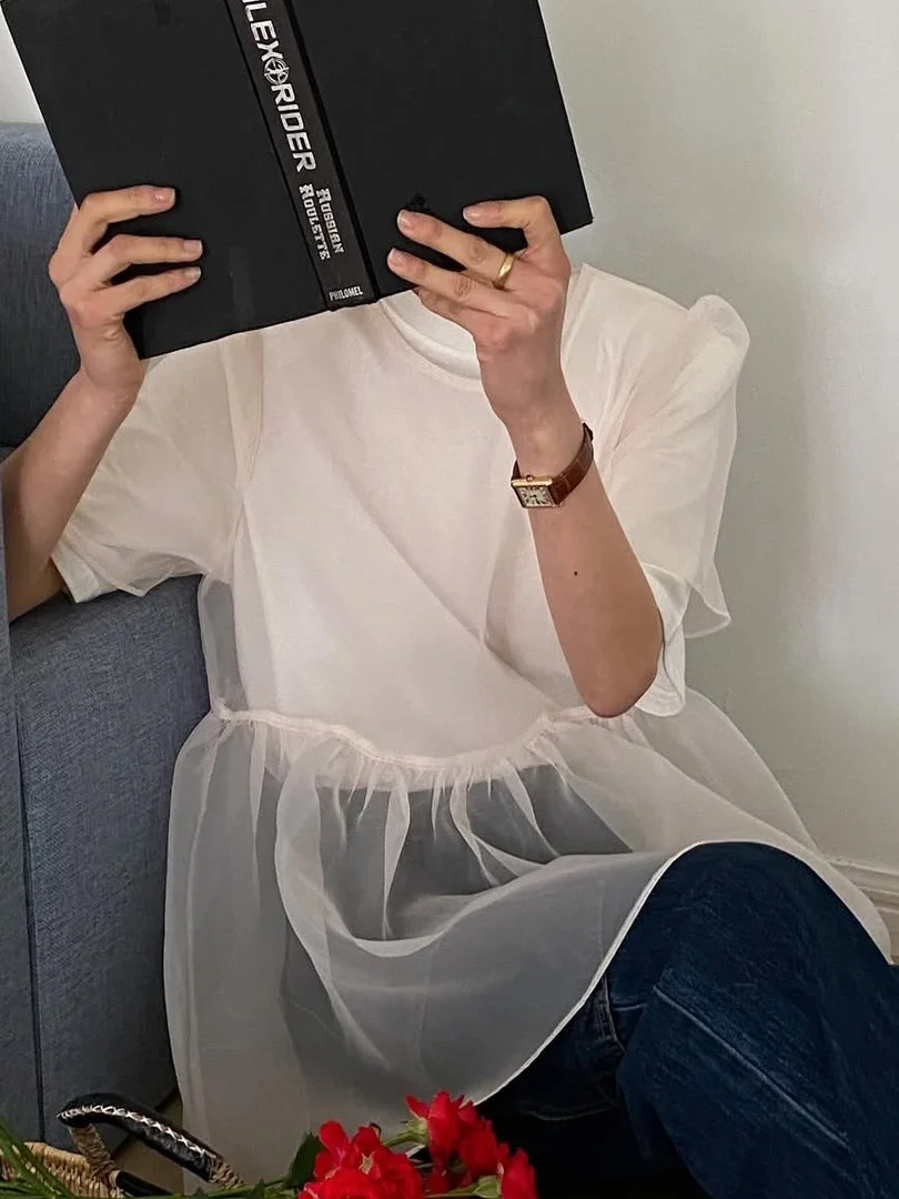 Faionable Me Cover up Top for Women Fairy Sle Layering irt ort Sve round Ne Loose Fit Bubble Sve Summer