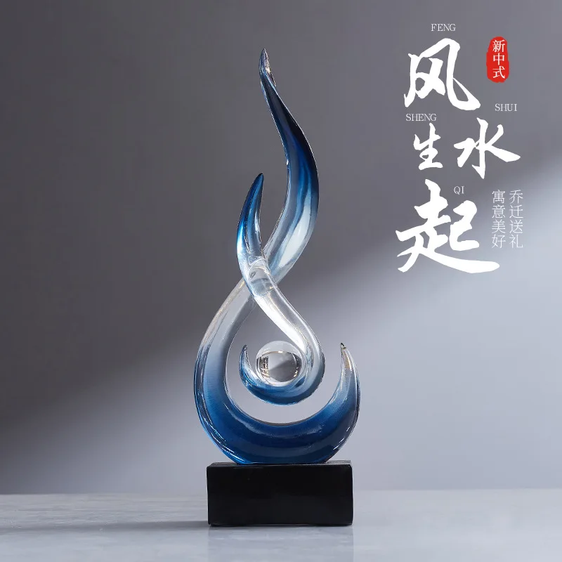 Wine cabinet decorations, light luxury, high-end living room, TV cabinet, office, wind and water, abstract art, high-level sense