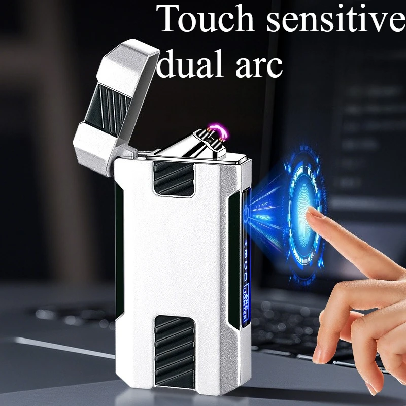 Creative Charging Pulse Arc Lighter Windproof Cigarette Lighter High Aesthetic Value High-end Men's Gift Cigarette Accessories