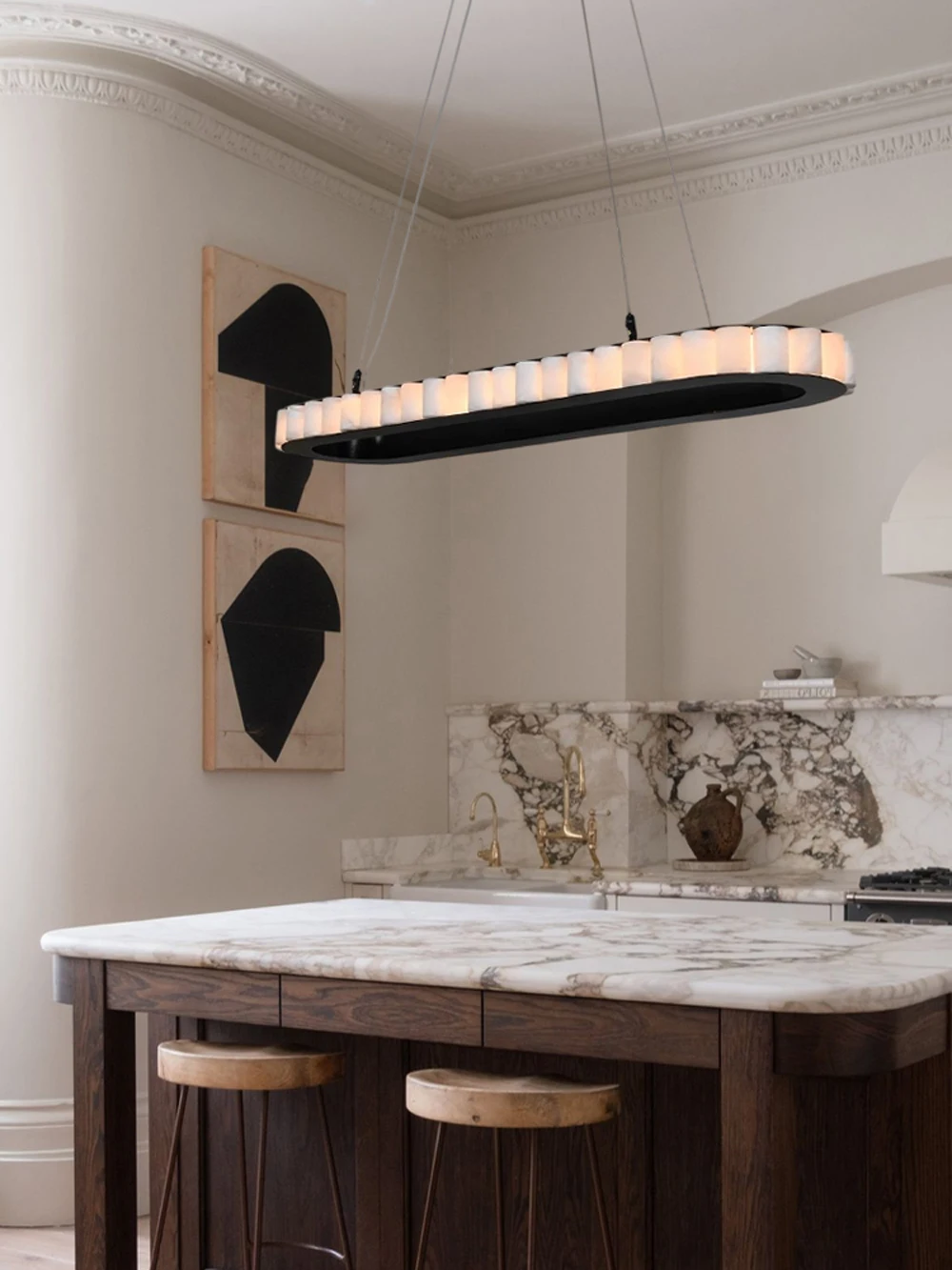 Illuminate Kitchen Dining Room Natural Marble Pendant Light