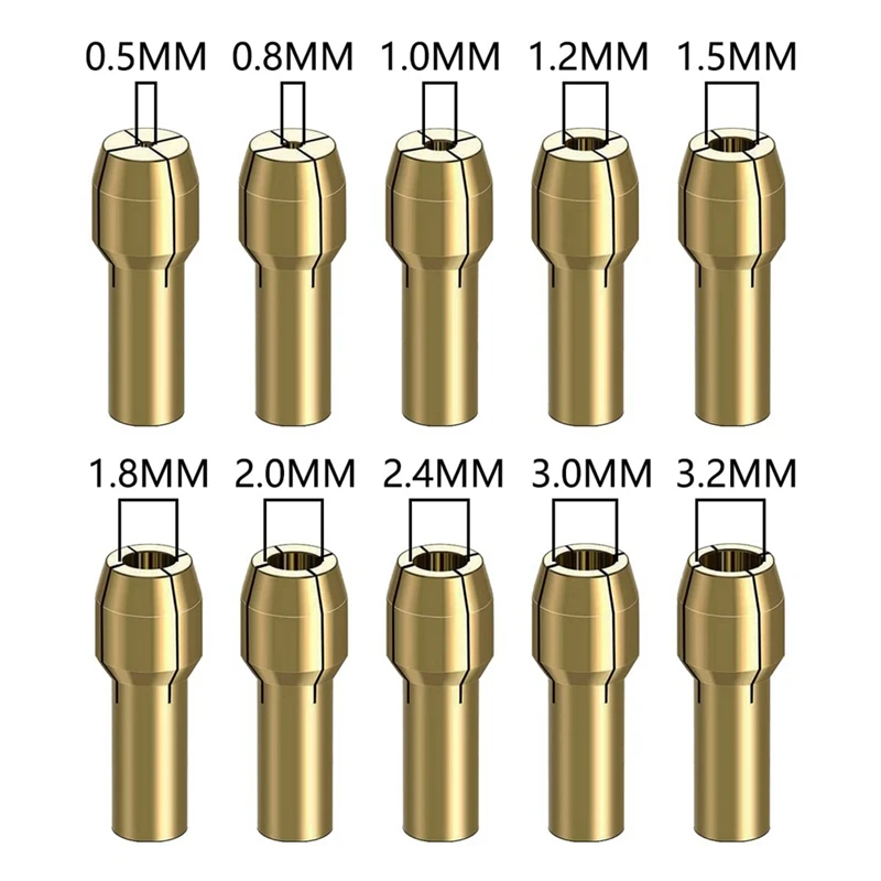 12 Pcs Brass Drill Chuck Tool Kit Accessories Keyless Chuck 1/32In To 1/8In Replacement 4485 4486 Change Nut