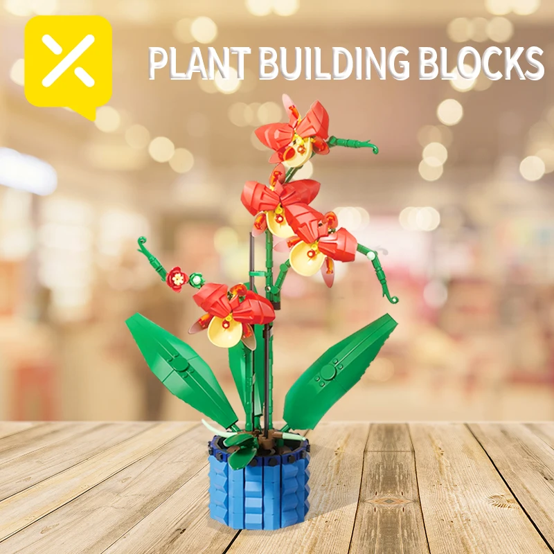 ToylinX 582pcs Flower Bouquet Building Sets,Artificial Flowers,Unique Decoration Home,Botanical Collection for Halloween Gifts