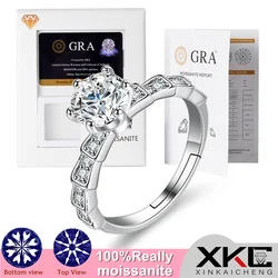 Luxury Luxury 925 sterling silver mosanite one-carat lady ring in bamboo section section luxury holiday gift