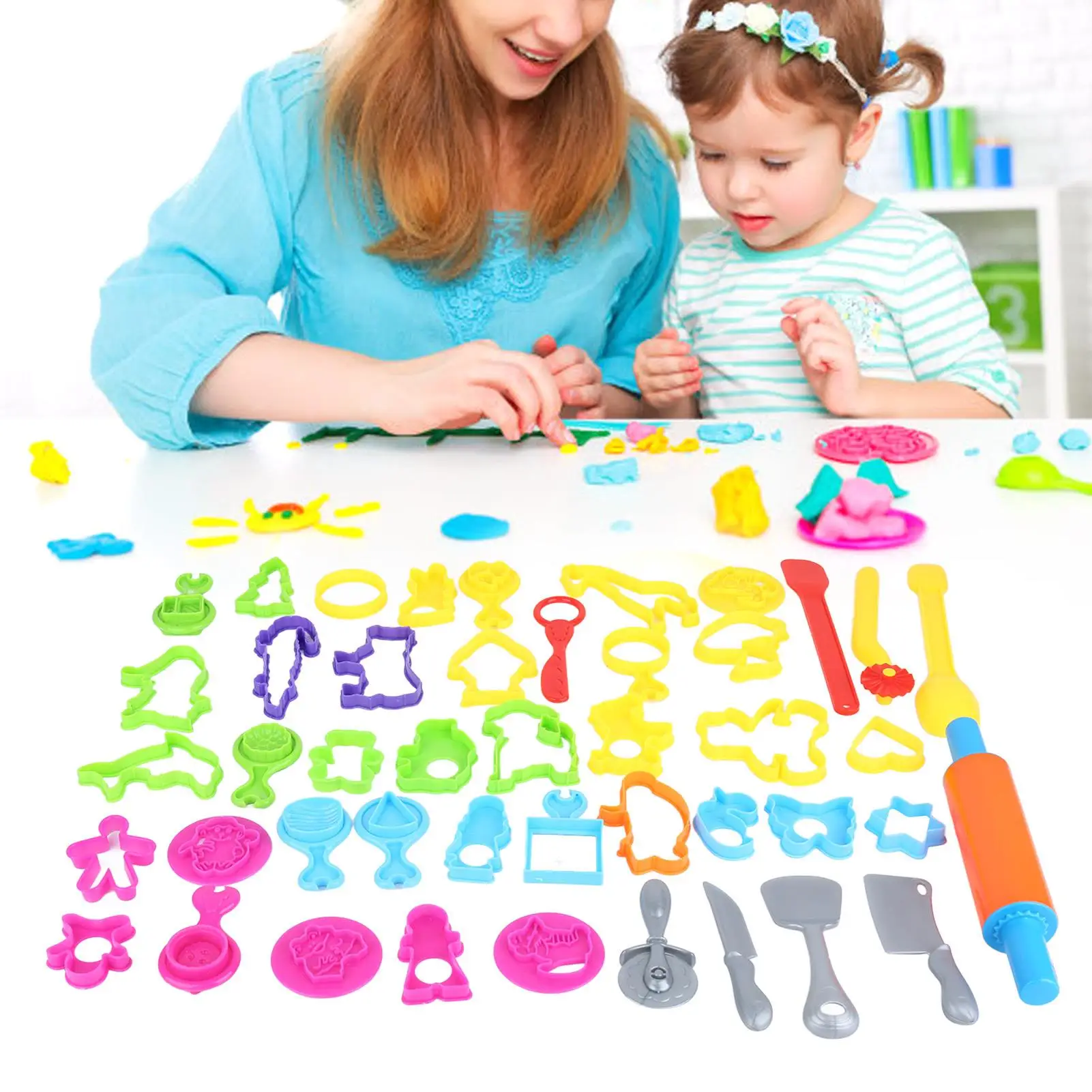 41PCS Colorful Dough Tools Set for kids - Fun Plastic Modeling Kit with Various Shapes & Styles