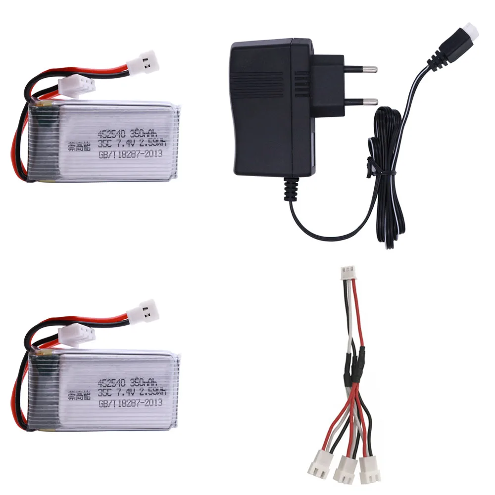 7.4V 350mah 2S Lipo Battery with charger for MJX X401H X402 JXD 515 515W 515V Battery RC Mini FPV Drone Quadcopter Helicopter