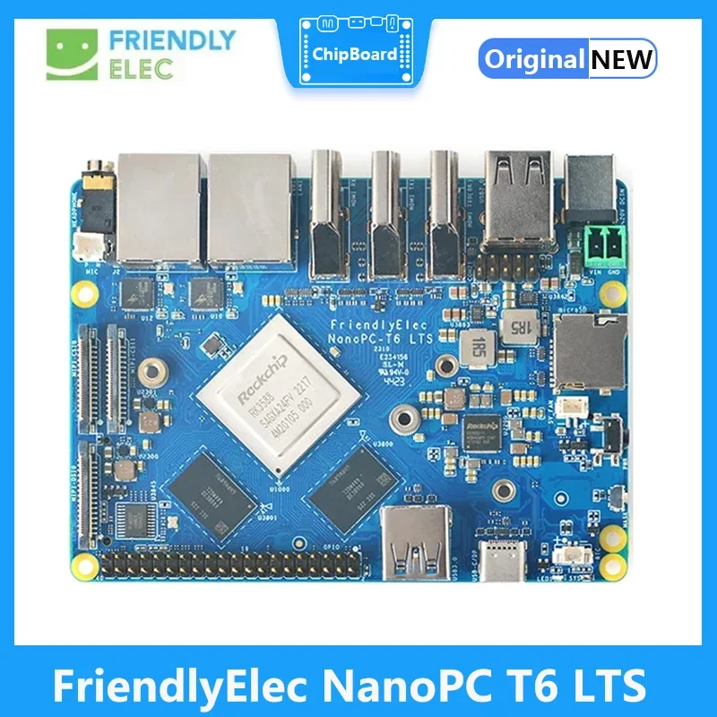 FriendlyElec NanoPC T6 LTS Dev board Rockchip RK3588 Demo Board Cortex A76 6TOPs 16GB 256GB dual 2.5G port HDMI IN NVME