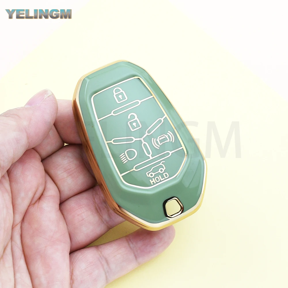 Funda protectora para llave de coche con 5 botones, carcasa de TPU para Ssangyong Rexton Y400 Y450 G4 2021 2022, protector sin llave