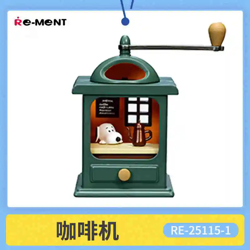 사탕 장난감 정품 Re-Ment 스누피 골동품 디오라마 컬렉션 미니어처 모델 유행 장난감 탁상 장식품 블라인드 박스 아이 선물