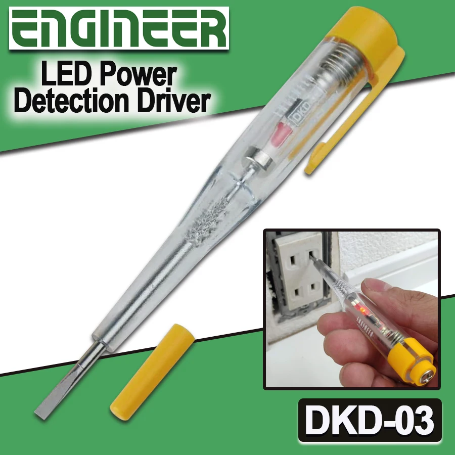 

ENGINEER DKD-03 LED Power Detection Driver for Low Voltage 120mm AC Tester Voltage Test Pen Current Measuring Probe