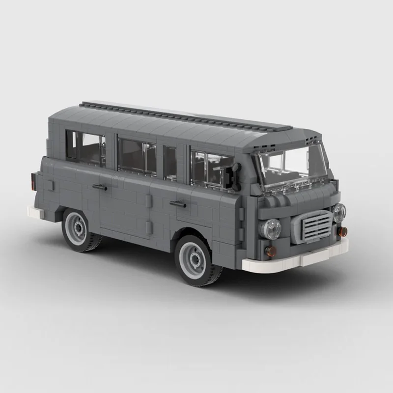 Модель городской автомобиль MOC, строительные кирпичи B1000, синий свет, коммерческий автомобиль, модульная технология, детские праздничные подарки, сборные игрушки