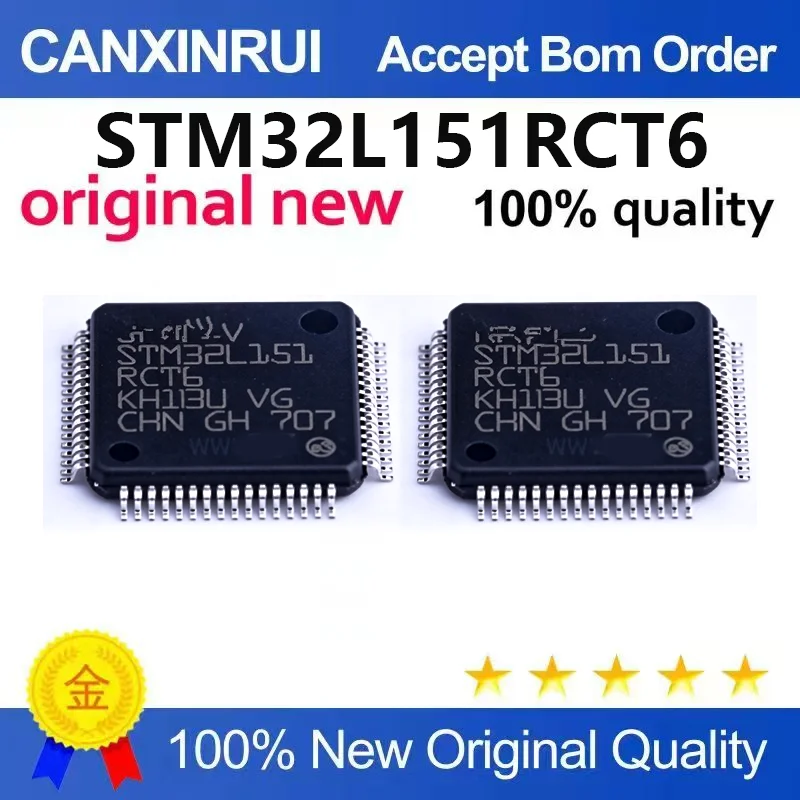 (5pcs-100pcs)Brand new original STM32L151RCT6 STM32L package LQFP-64 32-bit ultra-low power microcontroller