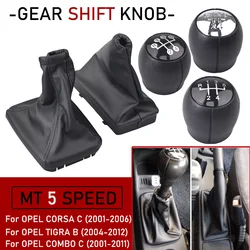 Fit For OPEL CORSA C (01-06) TIGRA B(04-12) COMBO C(01-11) Car MT 5 Speed Gear Shift Knob With Gaiter Boot Cover Handbrake Case