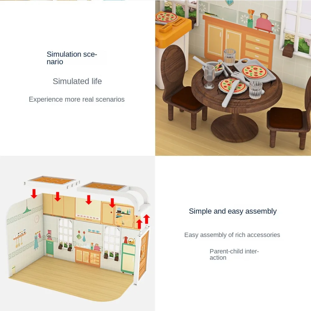 Cucina Mobili per case delle bambole Modello di scena giocattolo in miniatura Articoli in miniatura Accessori per case delle bambole Mobili in miniatura