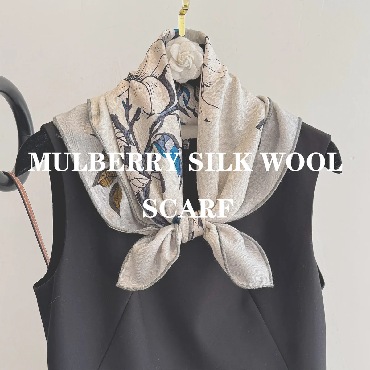 

Роскошный шелковый шарф, женский двусторонний принт, 100% натуральная шелковая шерсть, шарфы, платок, шаль, 62 см, квадратная бандана, многофункциональная