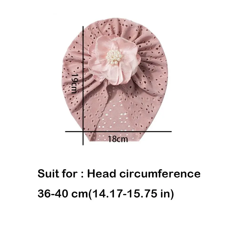 Simpatico cappello a fiore in pizzo elastico traspirante per ragazze turbante cavo per bambini berretti per neonati accessori per capelli