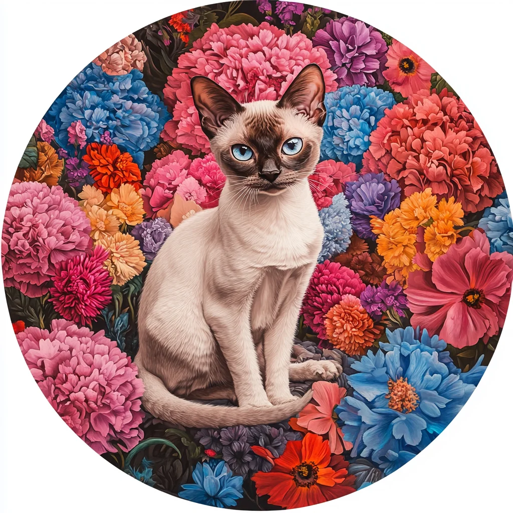 Devon Rex Cat Decorative Ornaments - Customizable Circular Aluminum Paintings & Pet Souvenir Tombstones