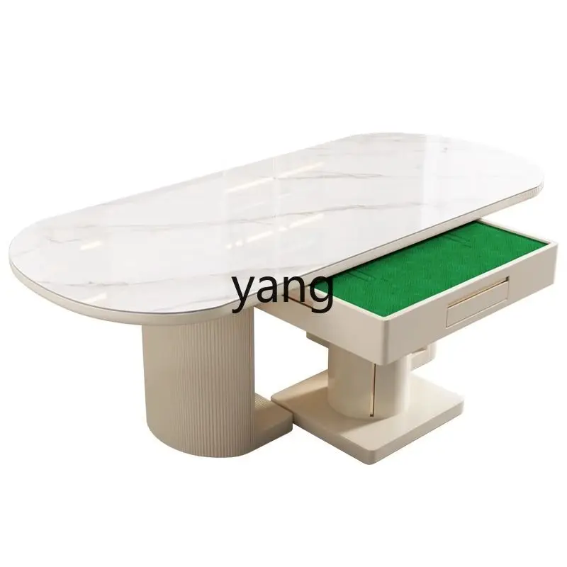 

LH cream dining table and chair combination small apartment household light luxury island integrated modern simple table