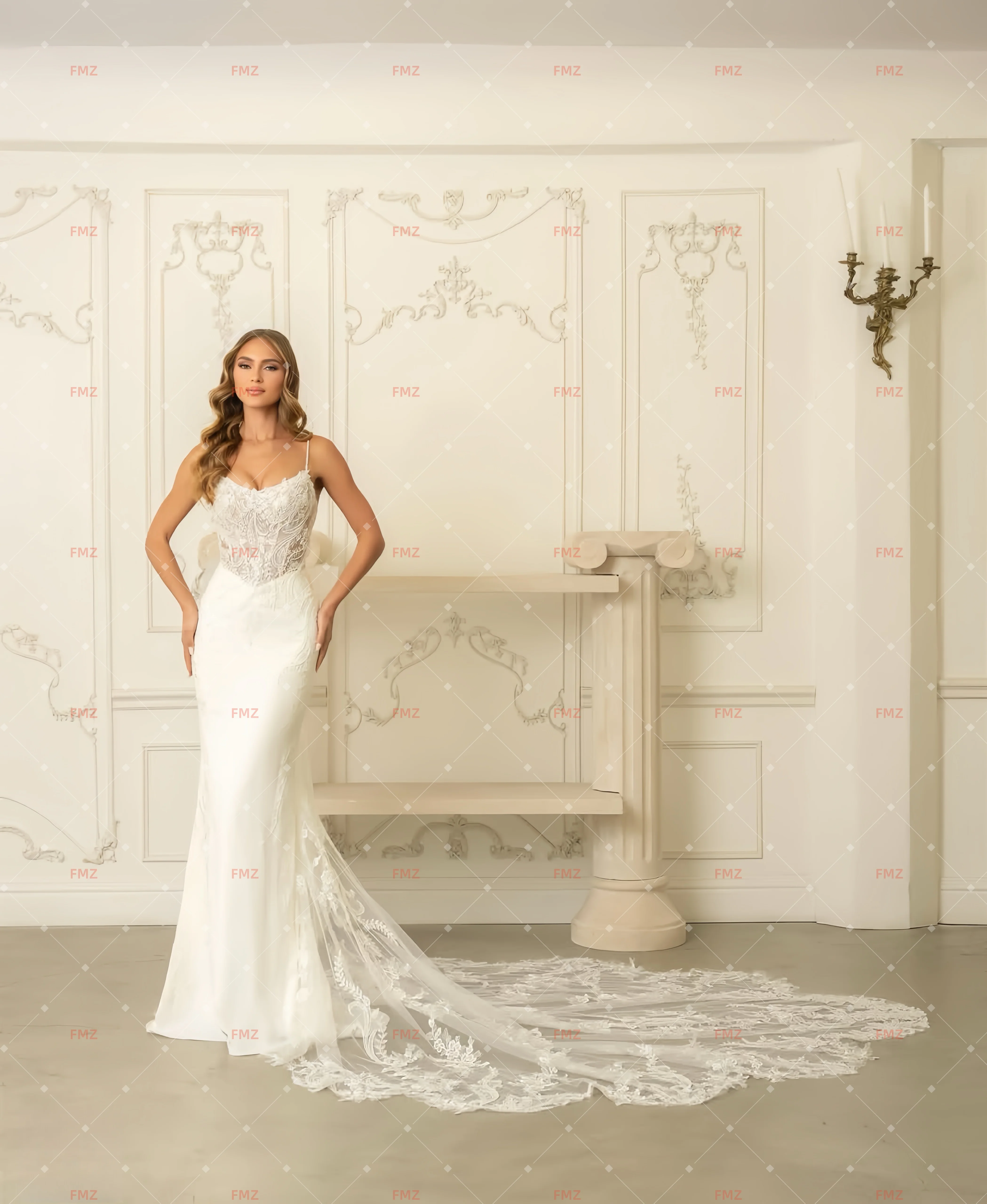 

Customzied Sweet Collar Sleeveless Mermaid Sexy wedding dress vestidos de novia amanda novias amanda novias official