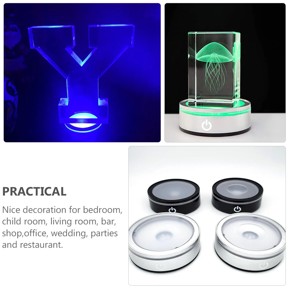 

Touch Sensor Round Led Lighted Display Base For Home Bar Decor Night Lamp Table Lamp Holder