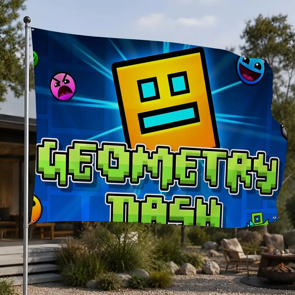 Banderas de Geometry Dash, para Habitación, Dormitorio, Camping, Fiesta, Regalos de Decoración para el Hogar