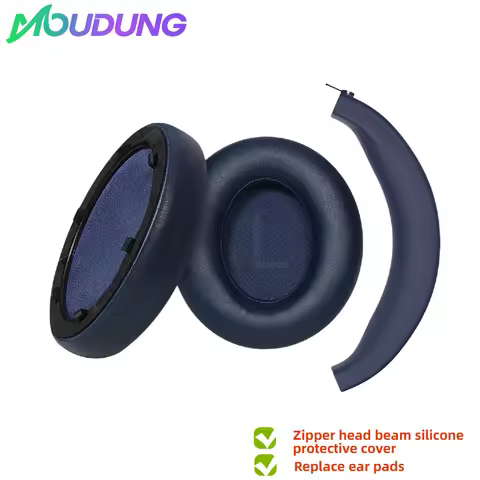 Replacement Ear Pads/Silicone zipper head beam protective cover For Anker Space Q45 Headphone Sleeve Replace accessories