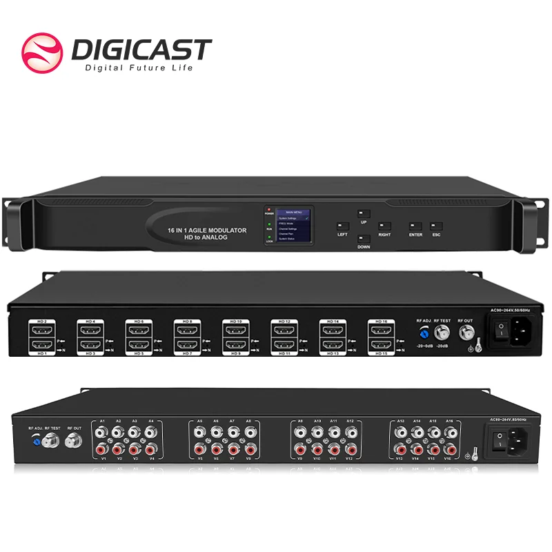 DMB-6100C CATV Analog Modulator 16 Channels HD SD Modulator for Analog upgrade to Digital TV