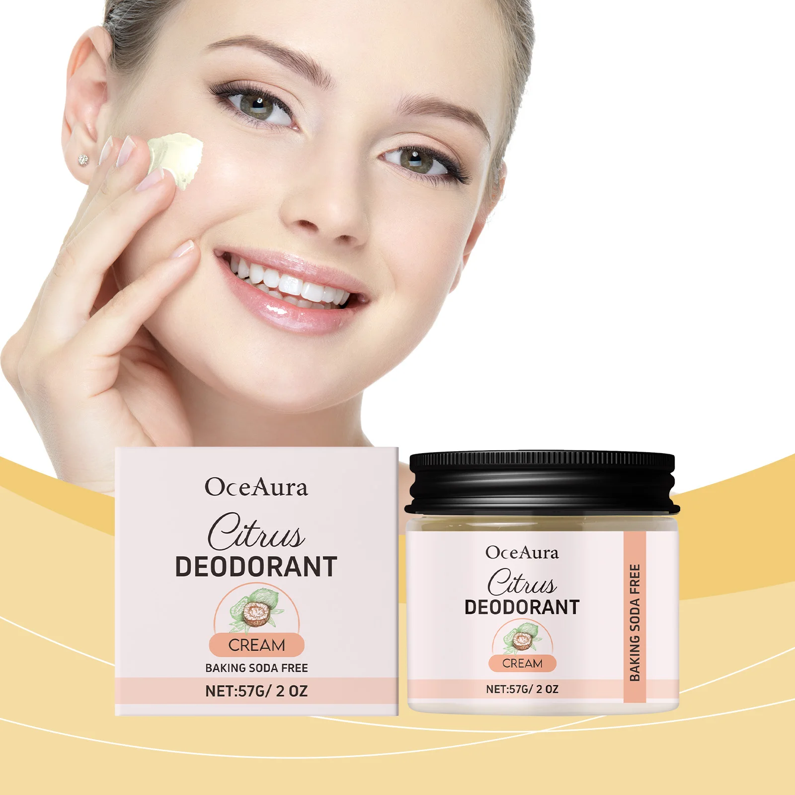 Zitrus-Deodorant-Creme, Achselstich, unangenehmer Geruch, Schweißabsorption, Ölkontrolle, Frische, feuchtigkeitsspendend, pflegend für die Haut