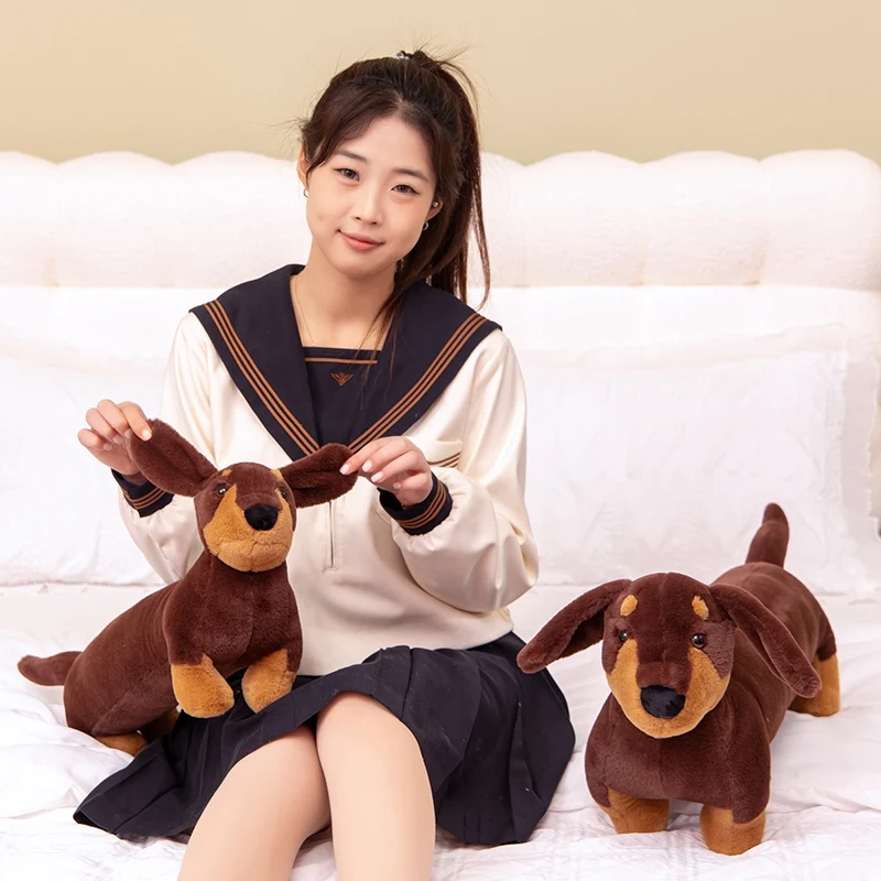 الجملة الألماني أفخم وسادة طويلة براون الكلب وسادة الجسم الحيوان الكرتون الجسم المعانقة وسادة الوسائد الطويلة محشوة ديكور المنزل