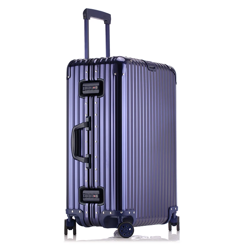 Volledig aluminium magnesiumlegering telescopische koffer 24-inch bagage zakenreiskoffer metalen cijferslot tas 20-inch handbagage