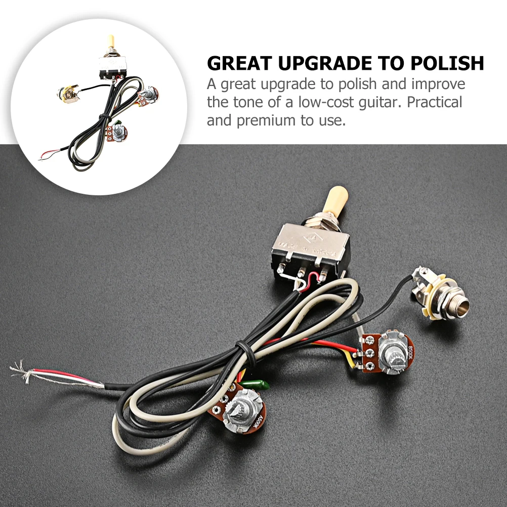 

Guitar Line Yellow Hat Jack Plate Metal Plastic Potentiometer Harness Durable Small Size Space Saving Convenient Carry Wear