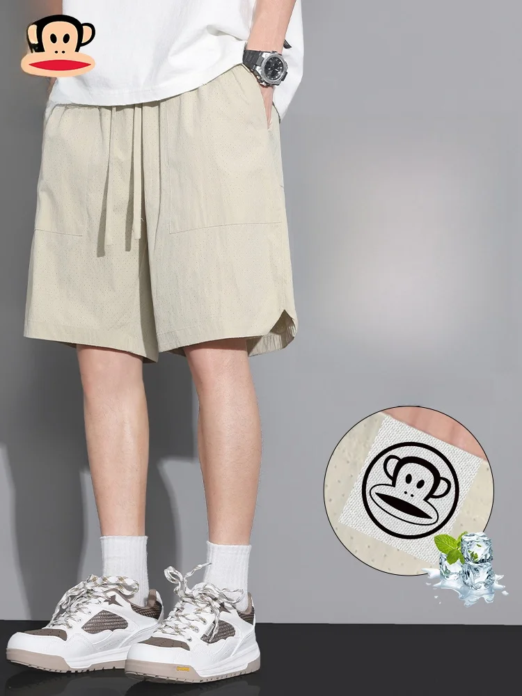 

Летние шорты Paul Frank из ледяного шелка для мужчин: тонкие, быстросохнущие, для активного отдыха, свободные, длиной до колена, дышащие, комфортные