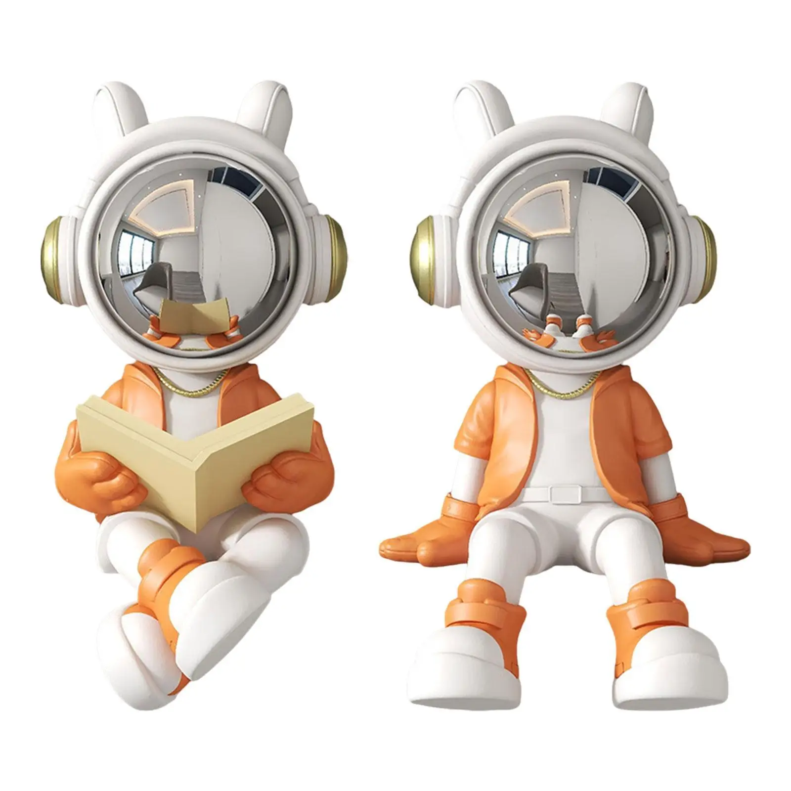 Spaceman Ornament Figurine Home Decoration Cake Topper Tabletop Ornament for Office Cabinet Bedroom Table Centerpiece Entrance