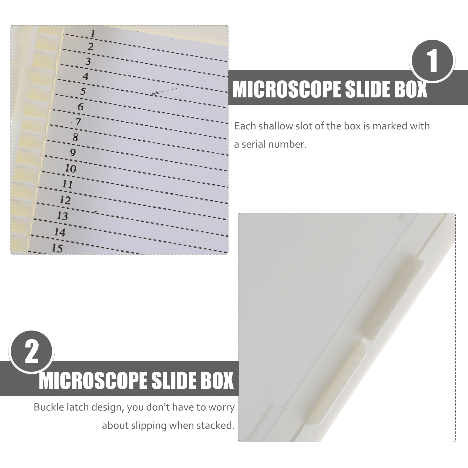 

2 Pcs Microscope Slides and Covers Boxes Cabinet Science Lab Homeschool Supplies Storage Case