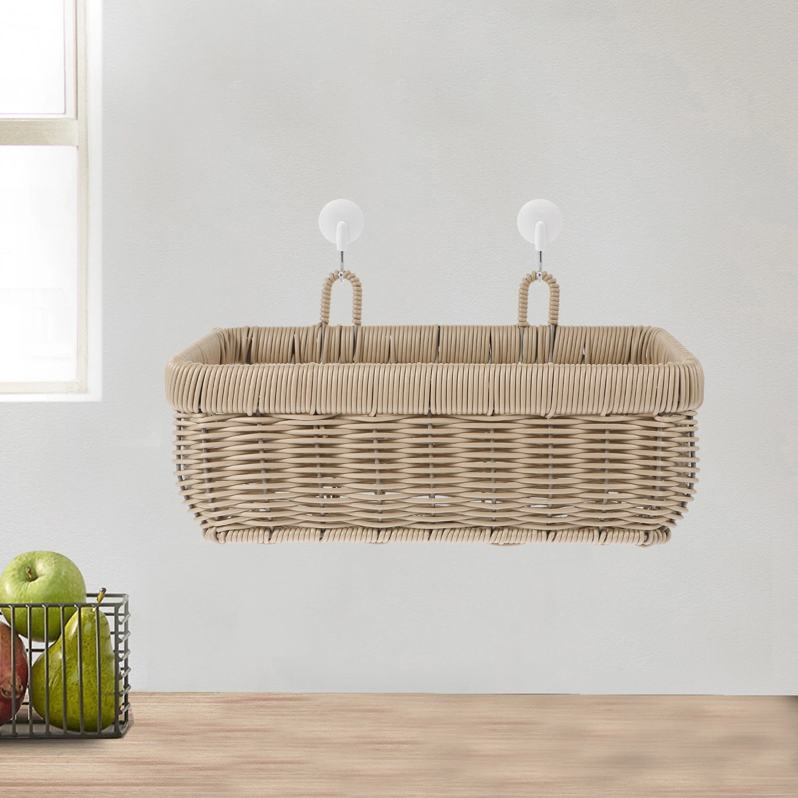 

Ginger Garlic Storage Basket Wall Hanging Woven Fruit Vegetable Organizer Kitchen Sundries Holder Handwoven Natural Fiber
