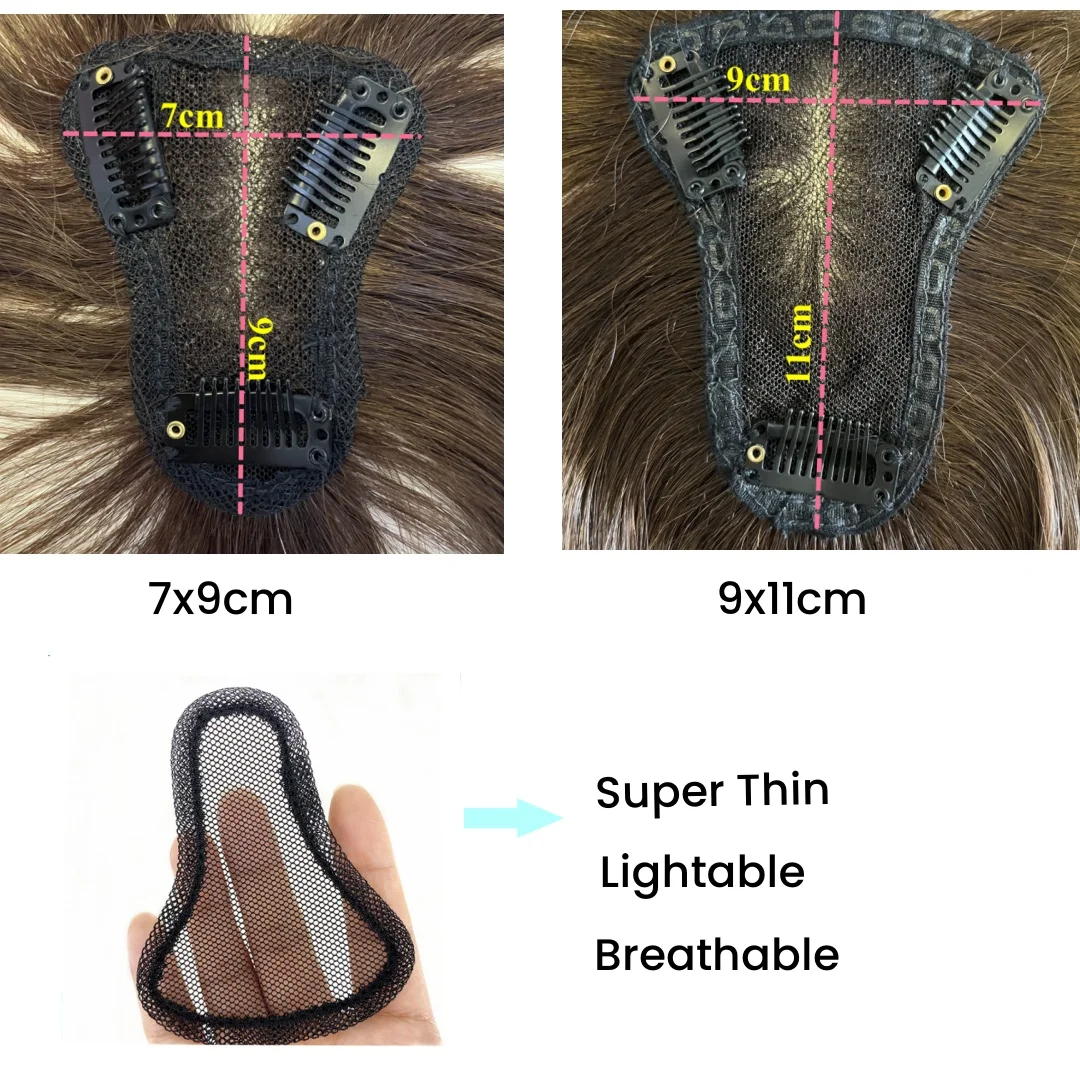 Postiches à Base de dentelle suisse faites à la main pour femmes, postiches 100% cheveux humains avec frange, couverture de cheveux gris respirante